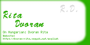 rita dvoran business card